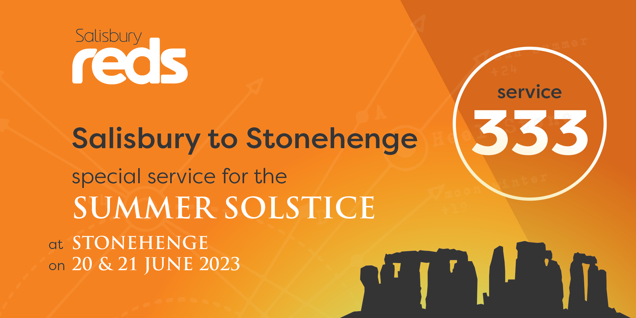 Summer Solstice Stonehenge timetable Salisbury Reds